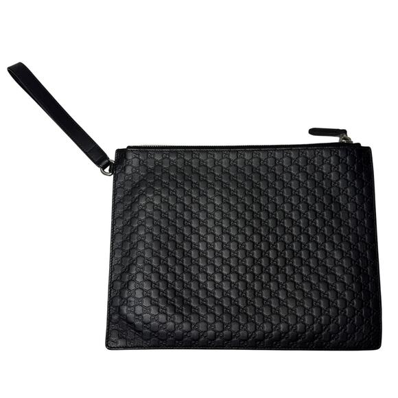 Gucci Microsima Monogram GG Men's Clutch Bag 544422 Black - Picture 3 of 7